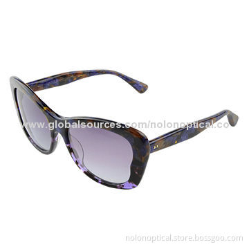 New Design Acetate Sunglasses in Purple Pattern, Customized Logos Available